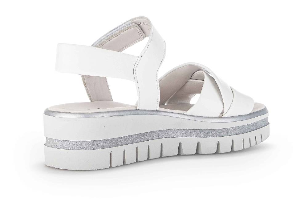 Gabor Fashion Sandaletten In Übergrößen Weiß 24.622.21 Große Damenschuhe