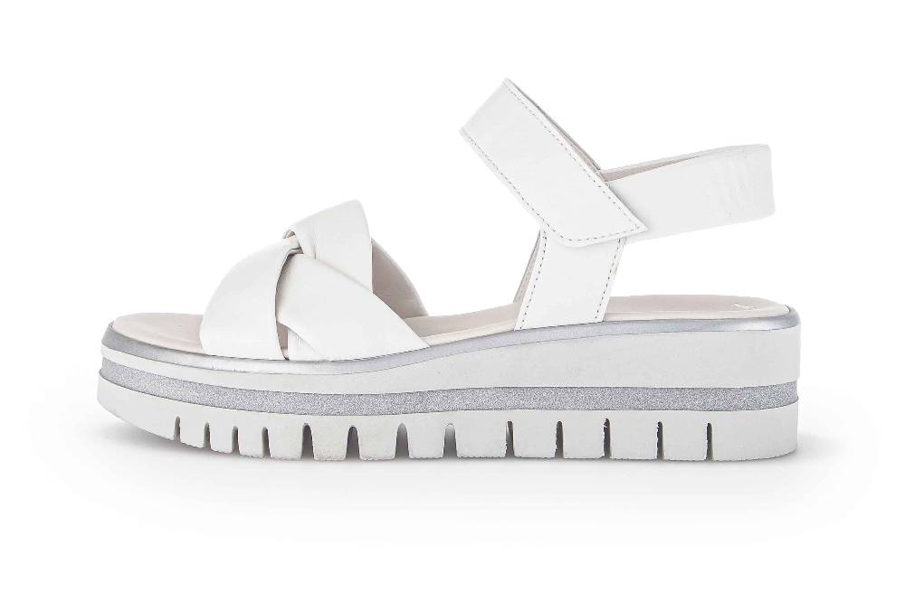 Gabor Fashion Sandaletten in Übergrößen Weiß 24.622.21 große Damenschuhe