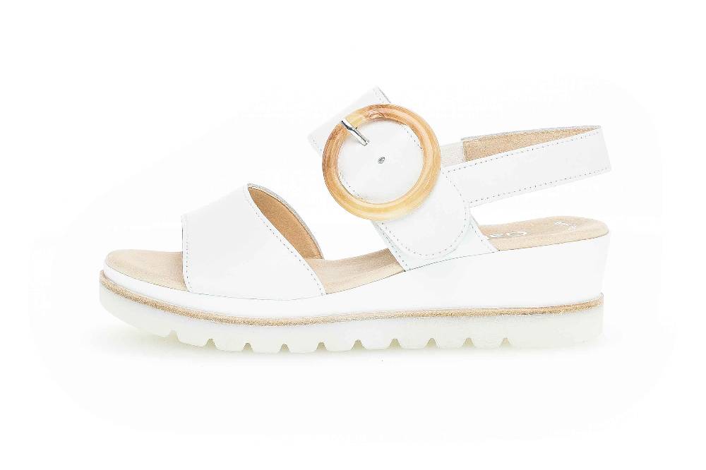 Gabor Fashion Sandaletten in Übergrößen Weiß 24.645.21 große Damenschuhe