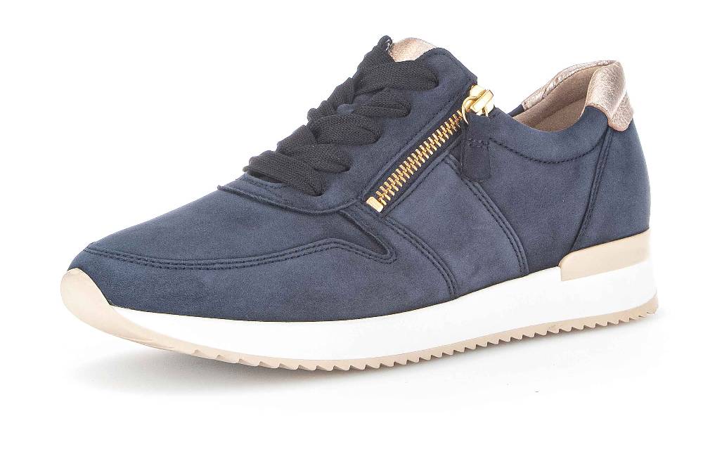 Gabor Fashion Sneaker In Übergrößen Blau 23.420.16 Große Damenschuhe