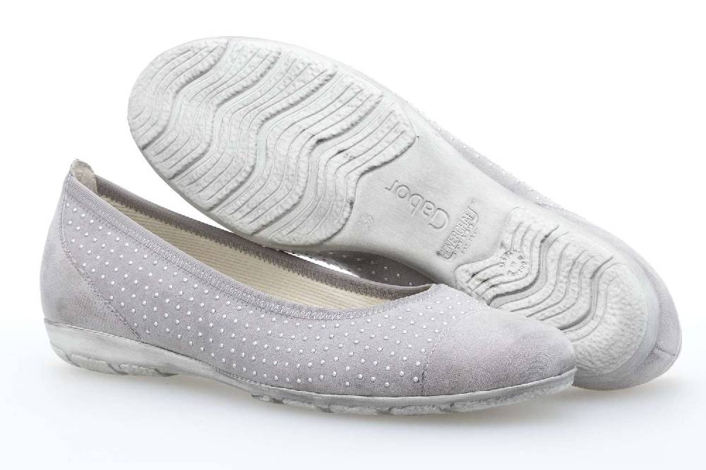 Gabor Gabor Casual Ballerina In Übergrößen Grau 84.163.49 Große Damenschuhe