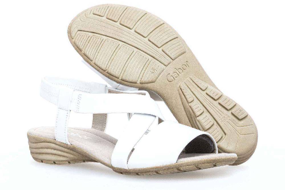 Gabor Gabor Casual Sandalette In Übergrößen Weiß 84.550.21 Große Damenschuhe