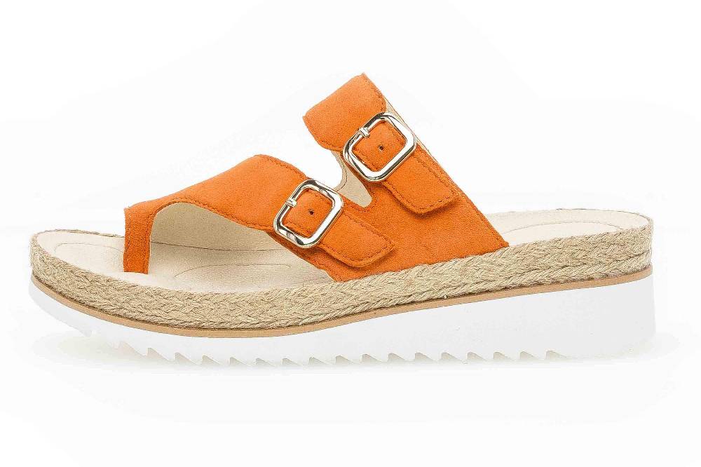 Gabor Jollys Pantoletten in Übergrößen Orange 43.722.12 große Damenschuhe