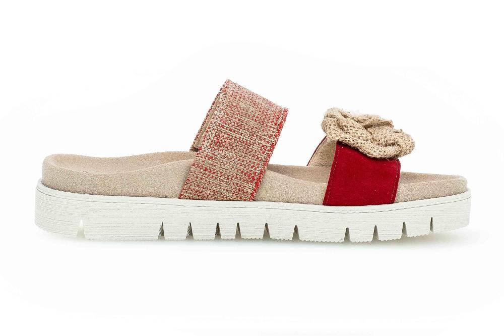 Gabor Jollys Pantoletten In Übergrößen Rot 43.746.15 Große Damenschuhe