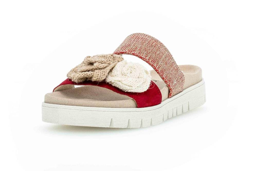 Gabor Jollys Pantoletten In Übergrößen Rot 43.746.15 Große Damenschuhe