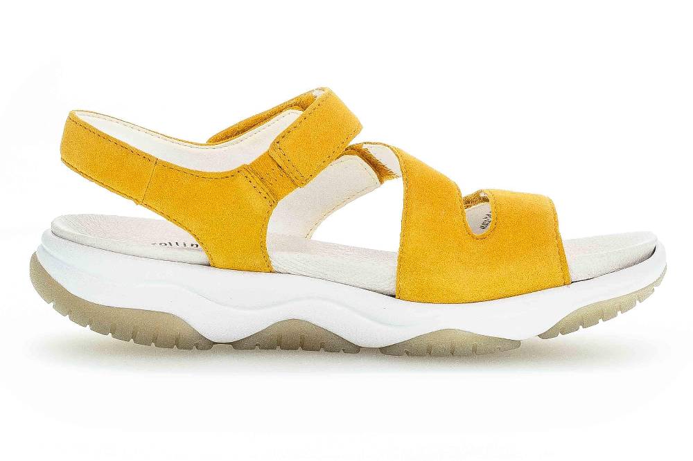 Gabor Rollingsoft Sandalen In Übergrößen Gelb 46.827.22 Große Damenschuhe