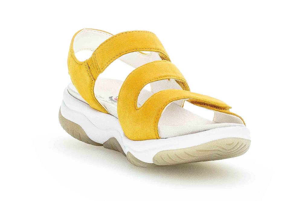 Gabor Rollingsoft Sandalen In Übergrößen Gelb 46.827.22 Große Damenschuhe