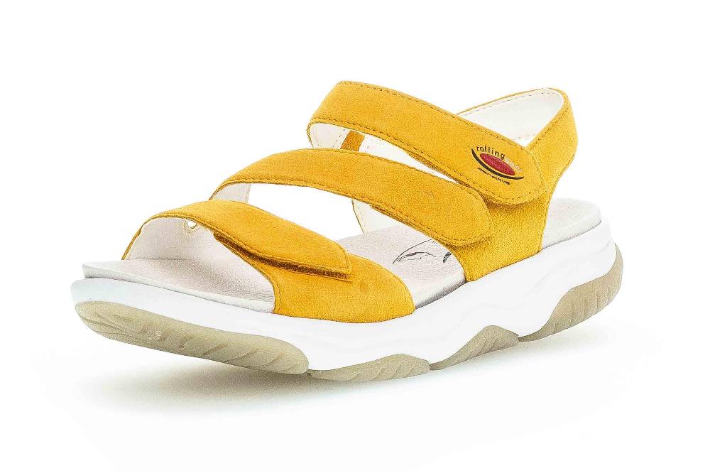 Gabor Rollingsoft Sandalen In Übergrößen Gelb 46.827.22 Große Damenschuhe