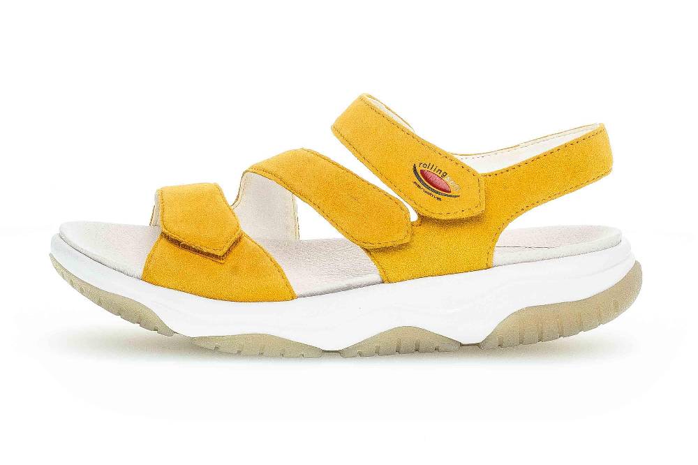 Gabor rollingsoft Sandalen in Übergrößen Gelb 46.827.22 große Damenschuhe