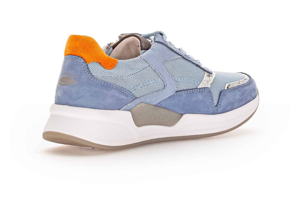 Gabor Rollingsoft Sneaker In Übergrößen Blau 26.957.64 Große Damenschuhe