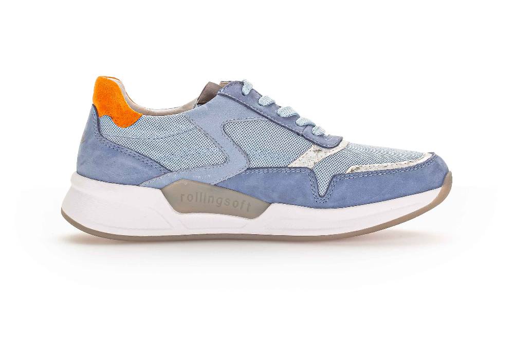 Gabor Rollingsoft Sneaker In Übergrößen Blau 26.957.64 Große Damenschuhe