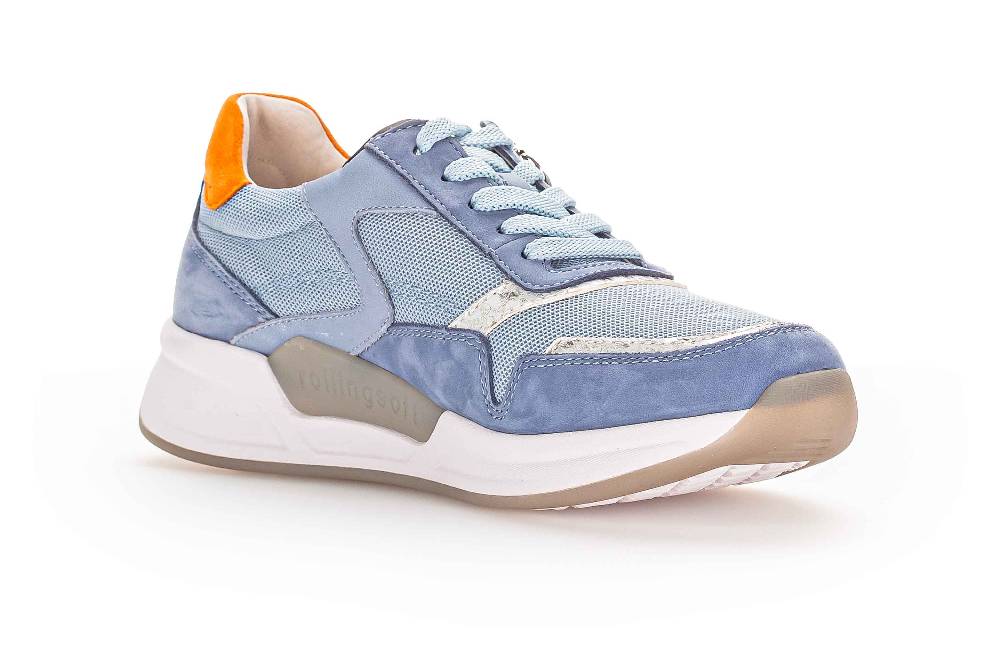 Gabor Rollingsoft Sneaker In Übergrößen Blau 26.957.64 Große Damenschuhe
