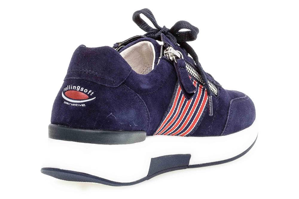 Gabor Rollingsoft Sneaker In Übergrößen Blau 46.928.36 Große Damenschuhe