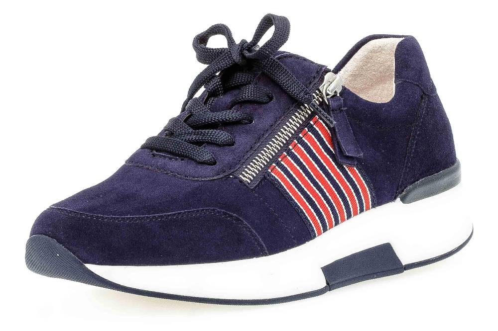 Gabor Rollingsoft Sneaker In Übergrößen Blau 46.928.36 Große Damenschuhe