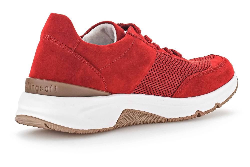 Gabor Rollingsoft Sneaker In Übergrößen Rot 26.897.48 Große Damenschuhe
