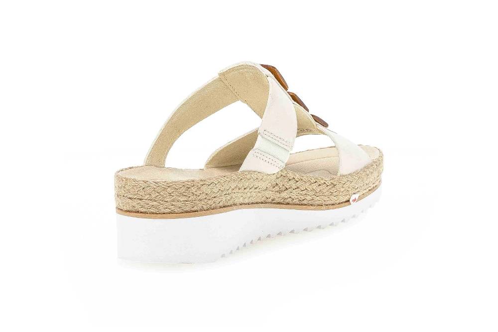 Gabor Sport Pantoletten In Übergrößen Beige 63.720.11 Große Damenschuhe