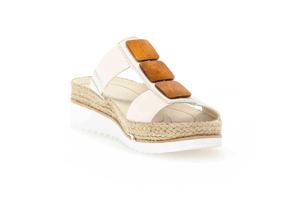 Gabor Sport Pantoletten In Übergrößen Beige 63.720.11 Große Damenschuhe