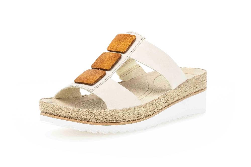 Gabor Sport Pantoletten In Übergrößen Beige 63.720.11 Große Damenschuhe