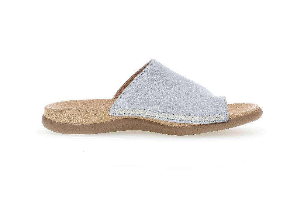 Gabor Sport Pantoletten In Übergrößen Blau 63.700.36 Große Damenschuhe