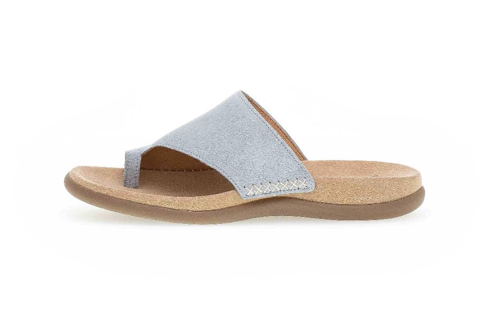 Gabor Sport Pantoletten in Übergrößen Blau 63.700.36 große Damenschuhe