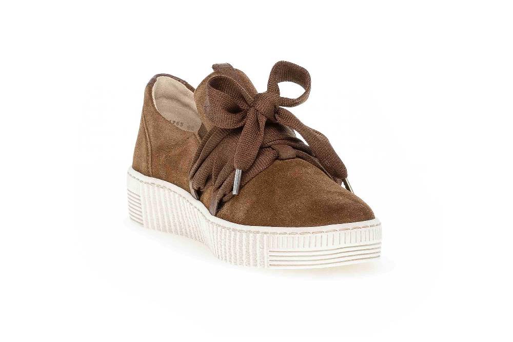 Gabor Sport Sneaker In Übergrößen Beige 63.333.18 Große Damenschuhe