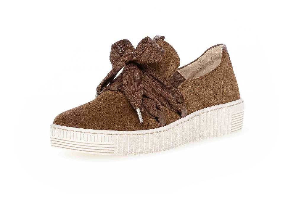 Gabor Sport Sneaker In Übergrößen Beige 63.333.18 Große Damenschuhe