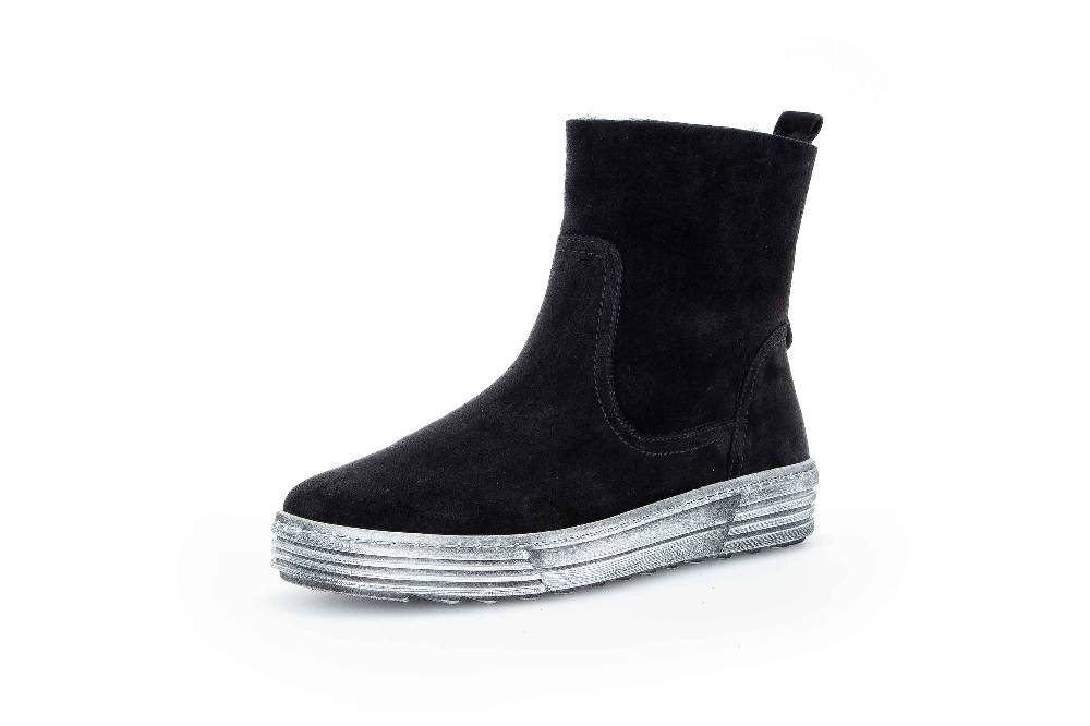 Gabor Sport Stiefeletten In Übergrößen Schwarz 73.775.17 Große Damenschuhe