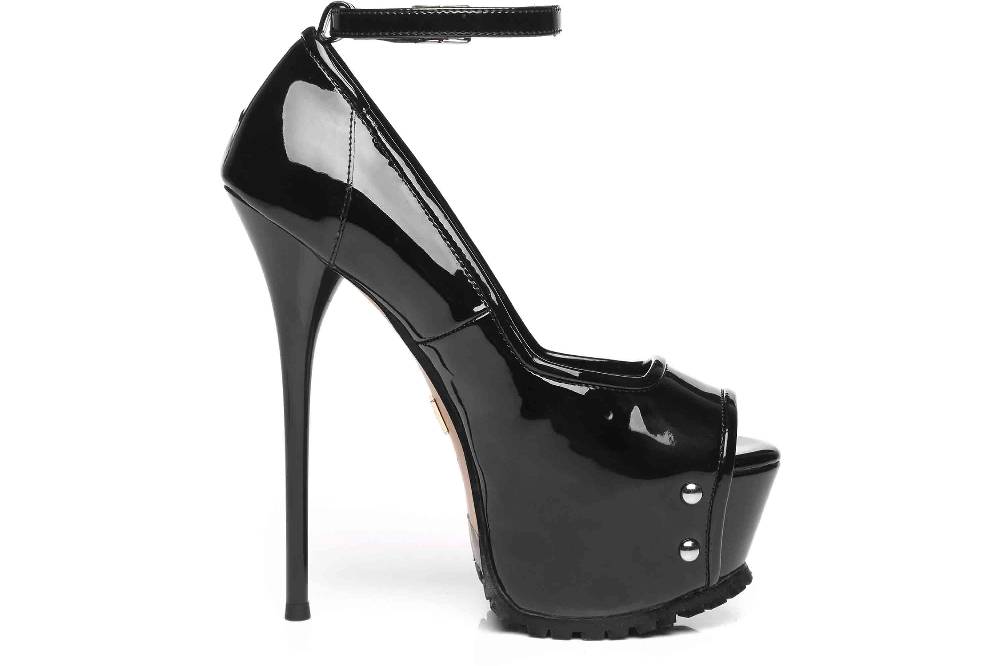 Giaro High Heels In Übergrößen Schwarz Madison Black Shiny Große Damenschuhe