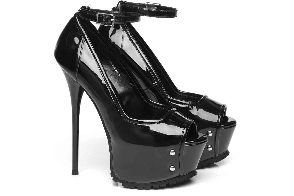 Giaro High Heels In Übergrößen Schwarz Madison Black Shiny Große Damenschuhe