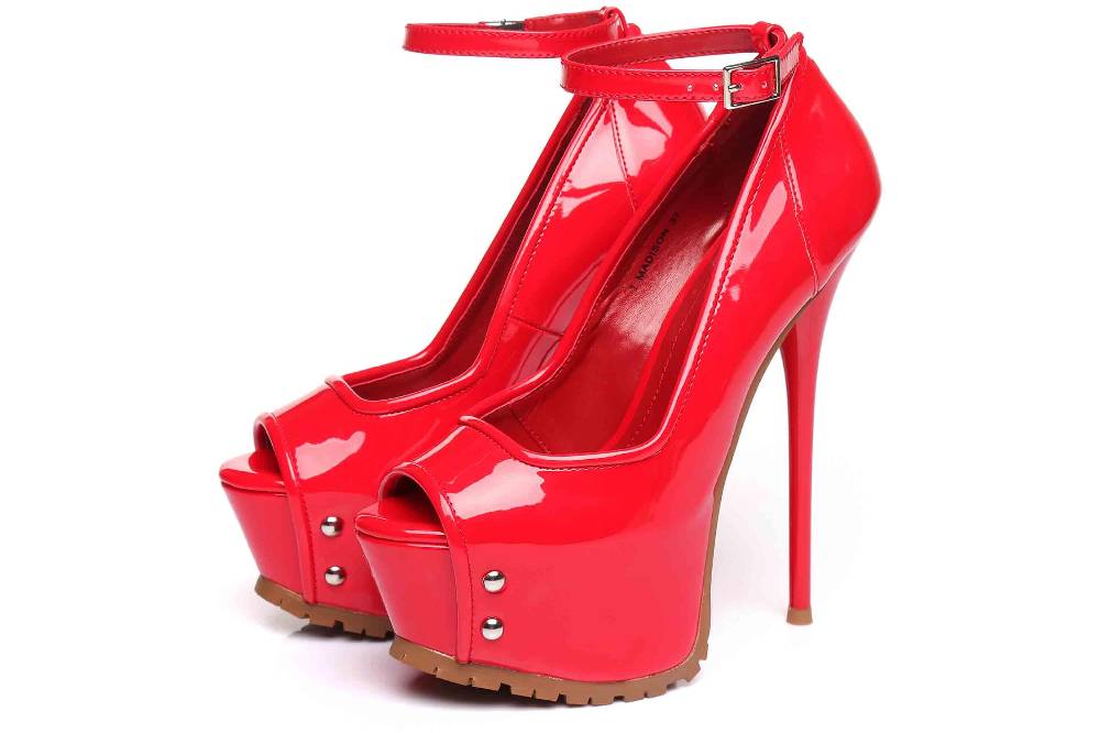 Giaro High Heels In Übergrößen Schwarz Madison Red Shiny Große Damenschuhe