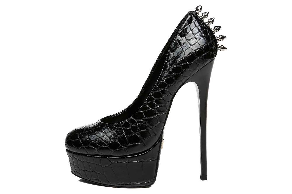 Giaro Pumps in Übergrößen Schwarz [D2C] BAD GIRL BLACK CROCK große Damenschuhe