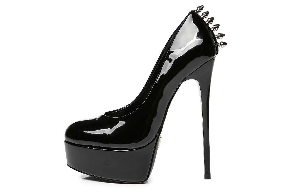 Giaro Pumps in Übergrößen Schwarz [D2C] BAD GIRL BLACK SHINY große Damenschuhe