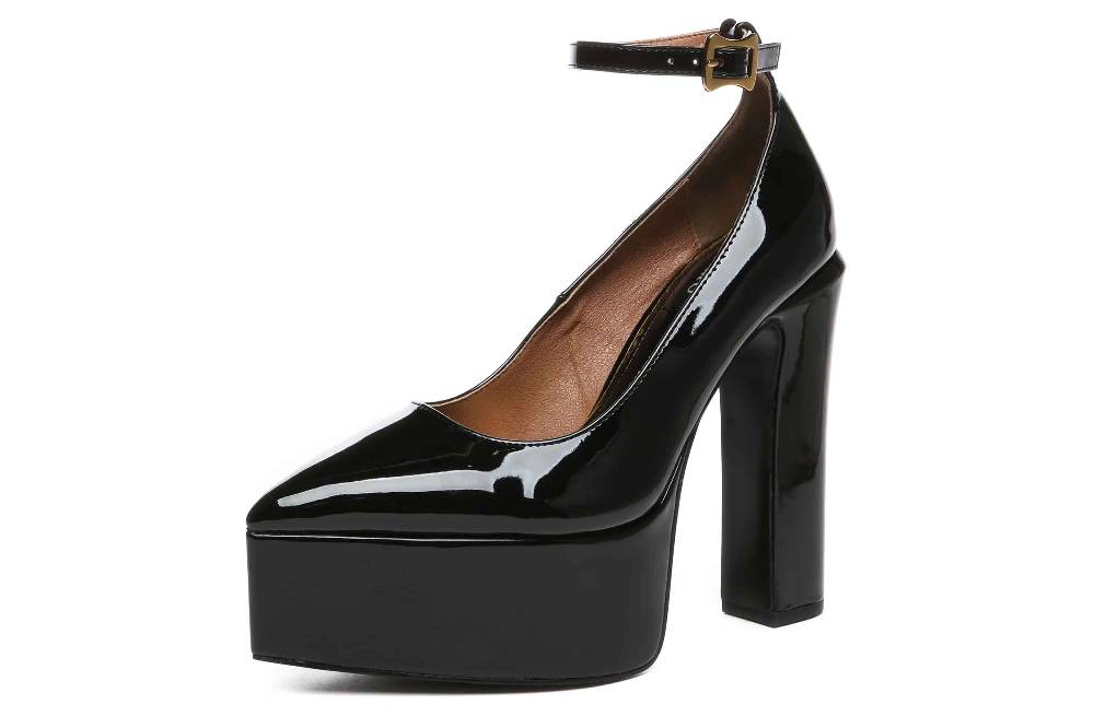 Giaro Pumps In Übergrößen Schwarz [D2C] STYLET BLACK SHINY Große Damenschuhe