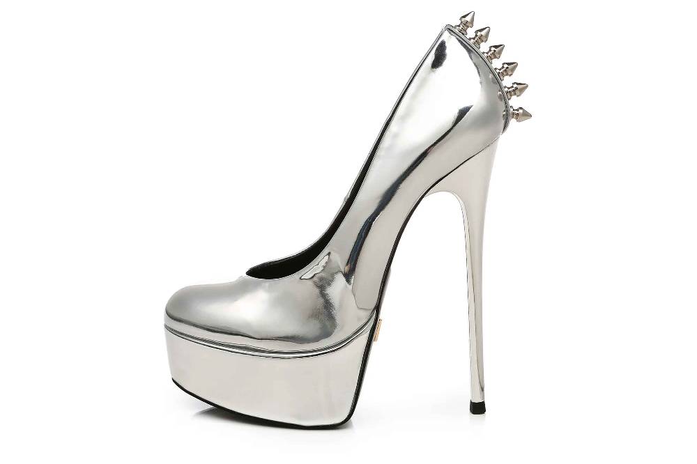Giaro Pumps in Übergrößen Silber [D2C] BAD GIRL LIQUID SILVER große Damenschuhe