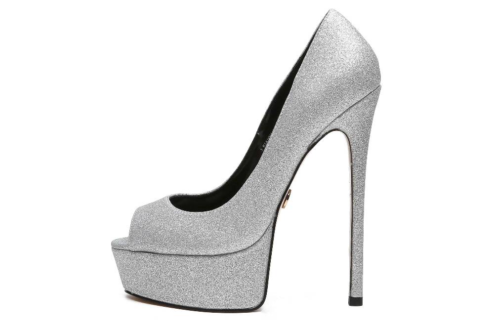Giaro Pumps In Übergrößen Silber [D2C] KIANNI GLITTER SILVER Große Damenschuhe
