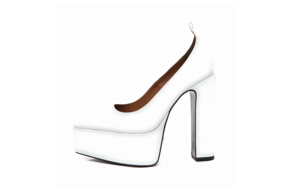 Giaro Pumps in Übergrößen Weiß [D2C] STYLET WHITE SHINY große Damenschuhe