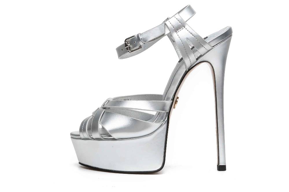 Giaro Sandaletten in Übergrößen Silber [D2C] KORI SILVER METALLIC MATTE große Damenschuhe