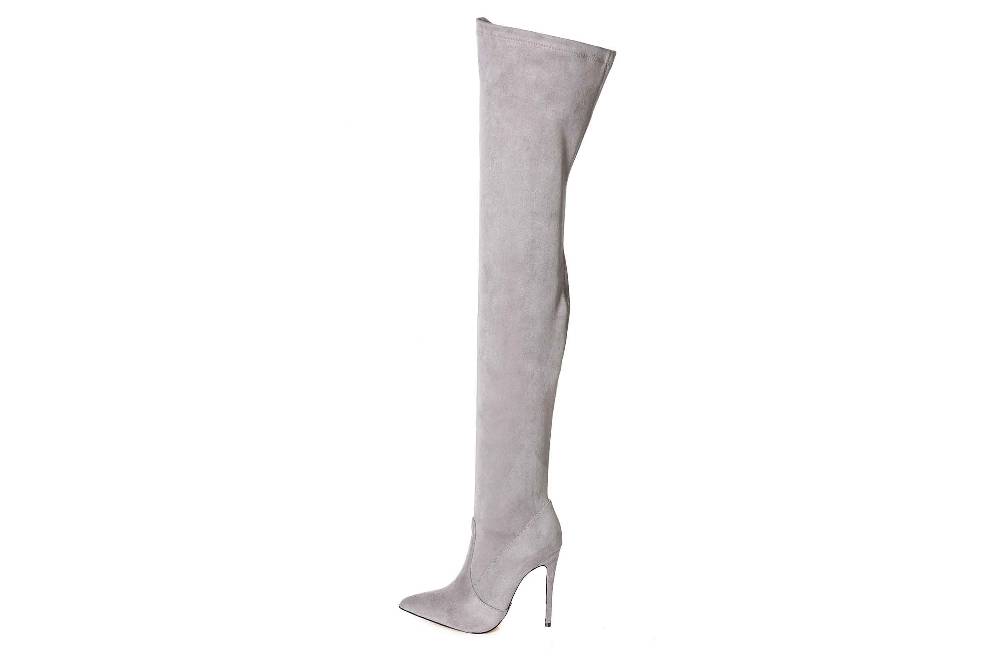 Giaro Stiefel In Übergrößen Grau [D2C] ARABELLA GREY VELOUR Große Damenschuhe