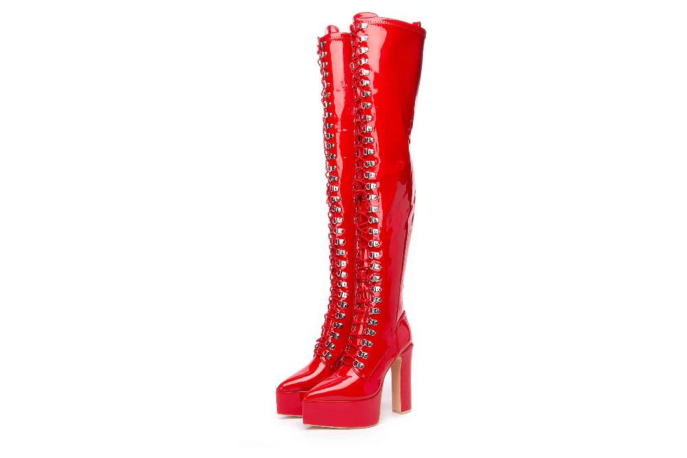Giaro Stiefel In Übergrößen Rot [D2C] SECRETZ RED SHINY Große Damenschuhe