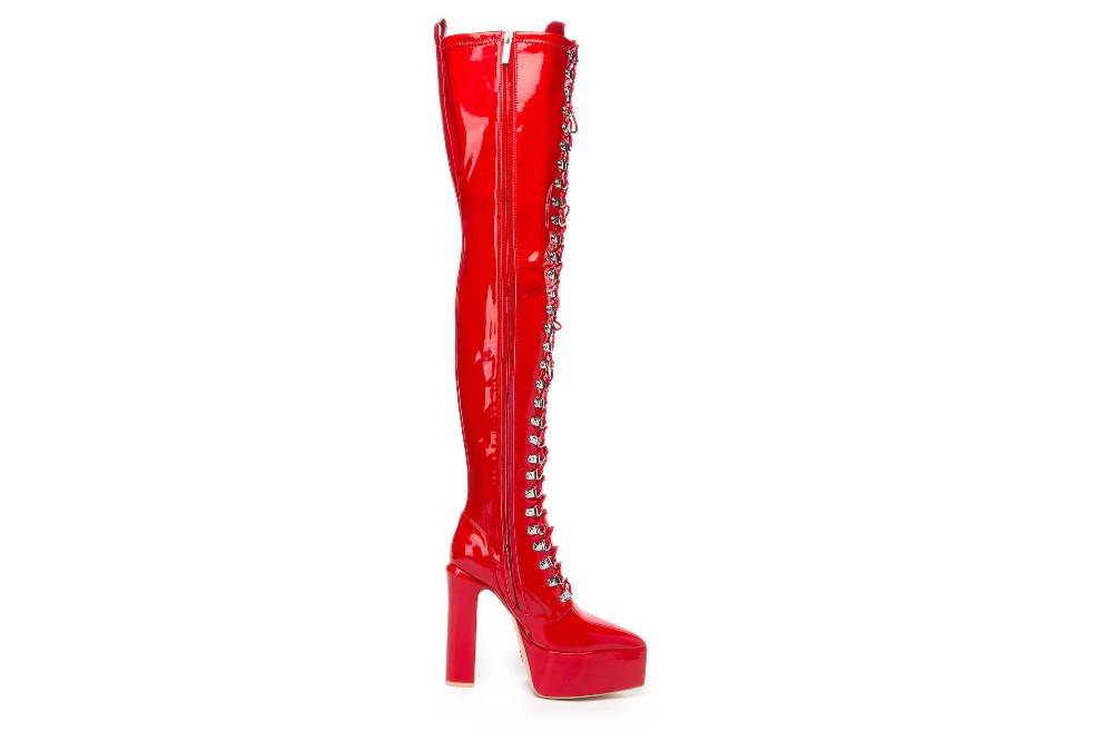 Giaro Stiefel In Übergrößen Rot [D2C] SECRETZ RED SHINY Große Damenschuhe