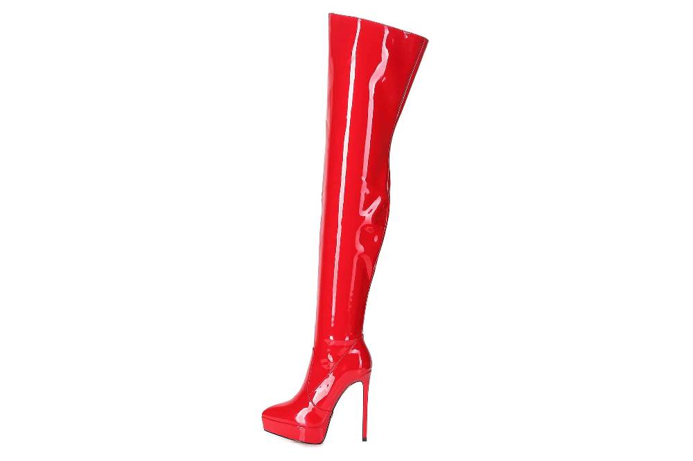 Giaro Stiefel in Übergrößen Rot [D2C] SPIRE RED SHINY große Damenschuhe