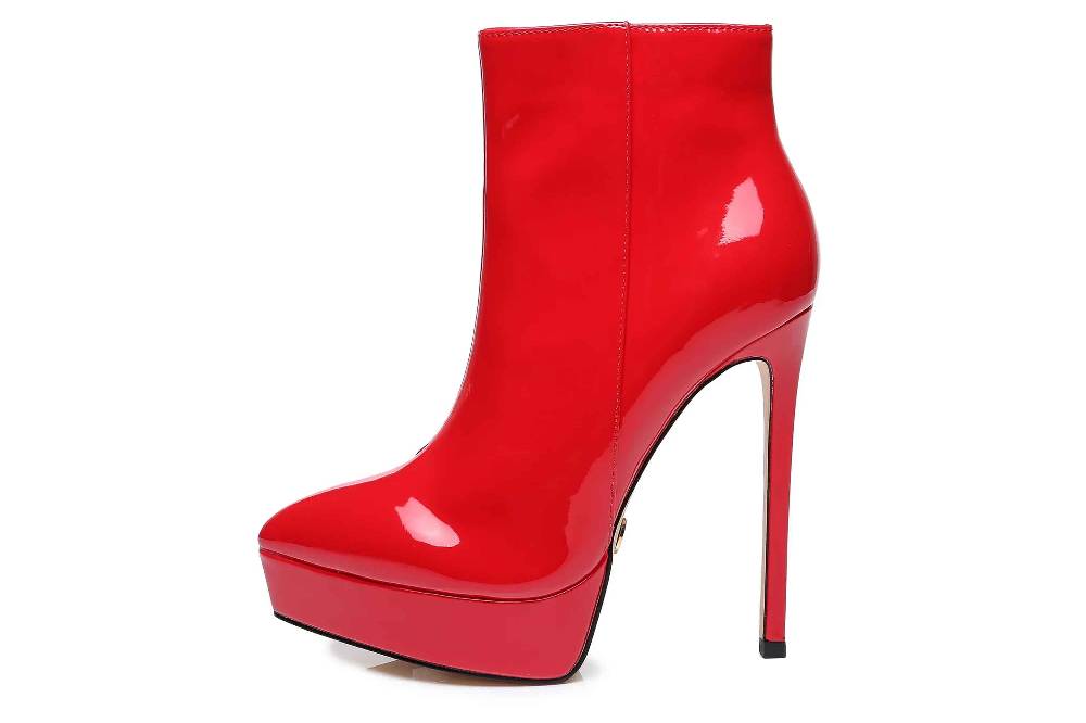 Giaro Stiefel in Übergrößen Rot [D2C] STACK RED SHINY große Damenschuhe