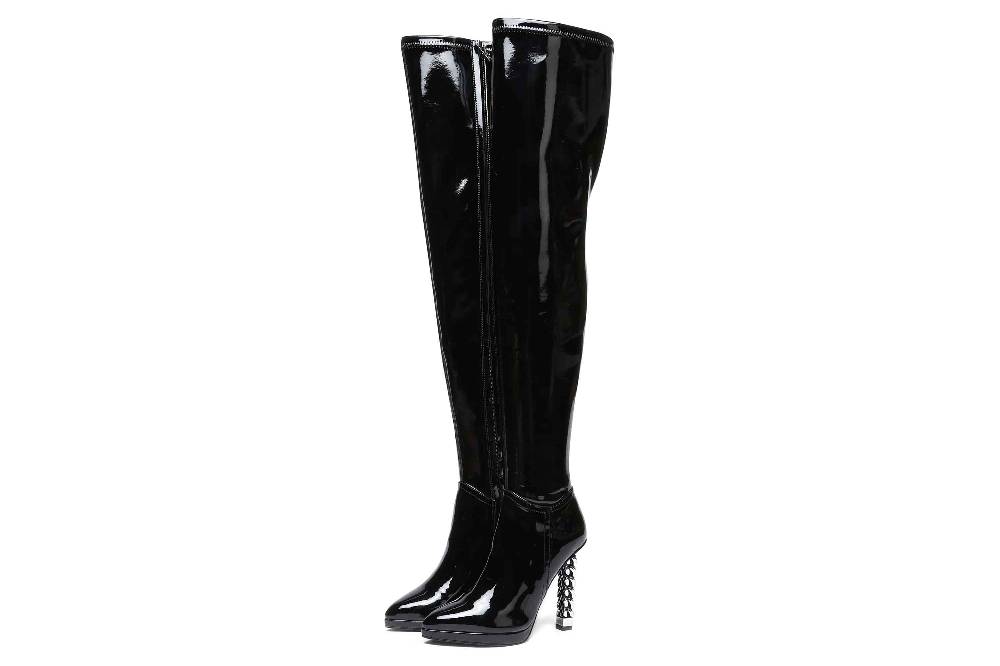 Giaro Stiefel In Übergrößen Schwarz [D2C] ALISSA BLACK SHINY Große Damenschuhe