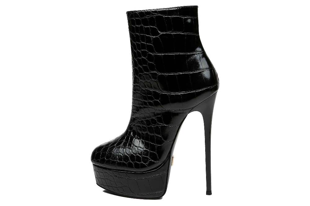 Giaro Stiefel in Übergrößen Schwarz [D2C] GALANA 1005 BLACK CROCK große Damenschuhe