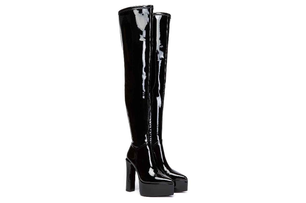 Giaro Stiefel In Übergrößen Schwarz [D2C] SAPHINA BLACK SHINY Große Damenschuhe