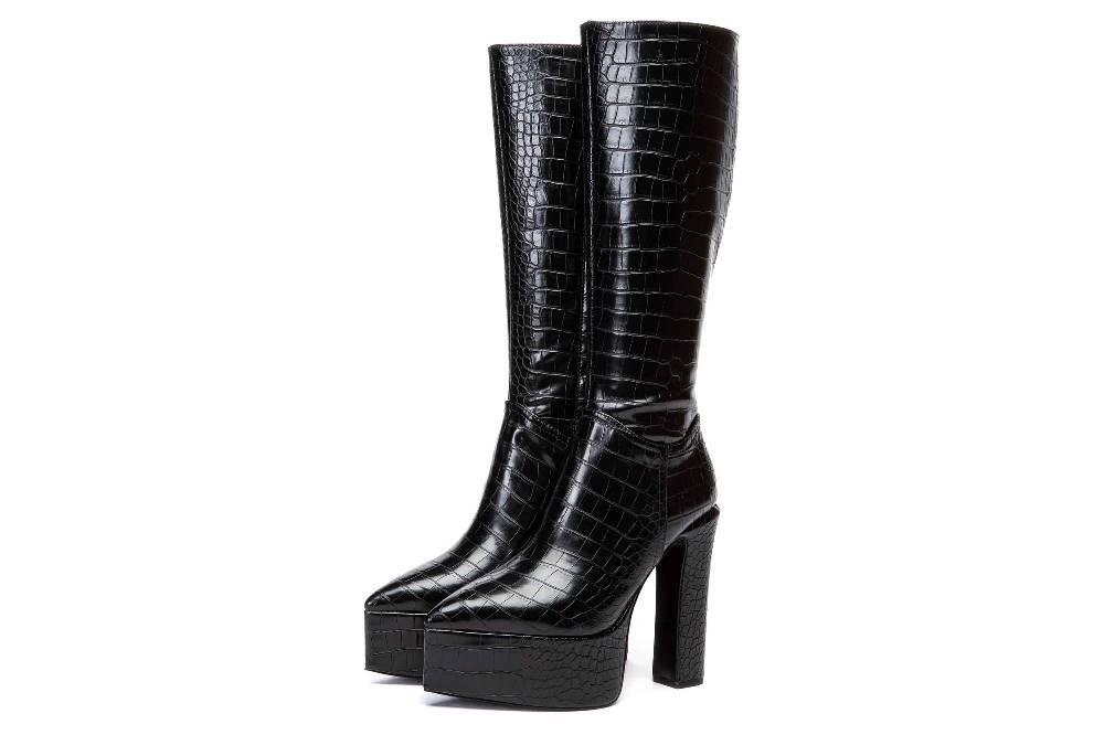 Giaro Stiefel In Übergrößen Schwarz [D2C] SARAHI BLACK CROCK Große Damenschuhe