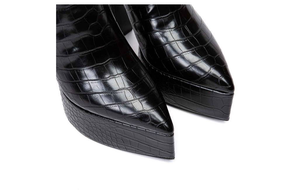 Giaro Stiefel In Übergrößen Schwarz [D2C] SARAHI BLACK CROCK Große Damenschuhe