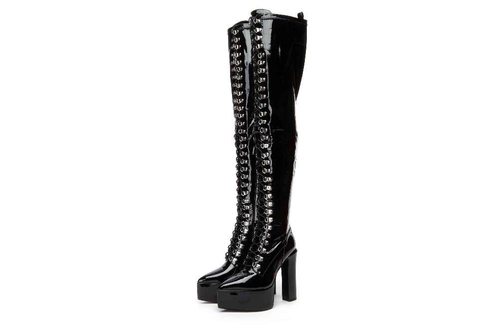Giaro Stiefel In Übergrößen Schwarz [D2C] SECRETZ BLACK SHINY Große Damenschuhe