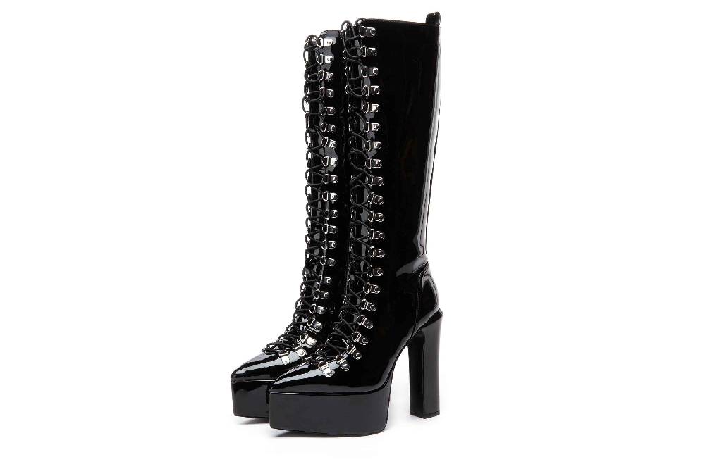 Giaro Stiefel In Übergrößen Schwarz [D2C] STRAGAZER BLACK SHINY Große Damenschuhe