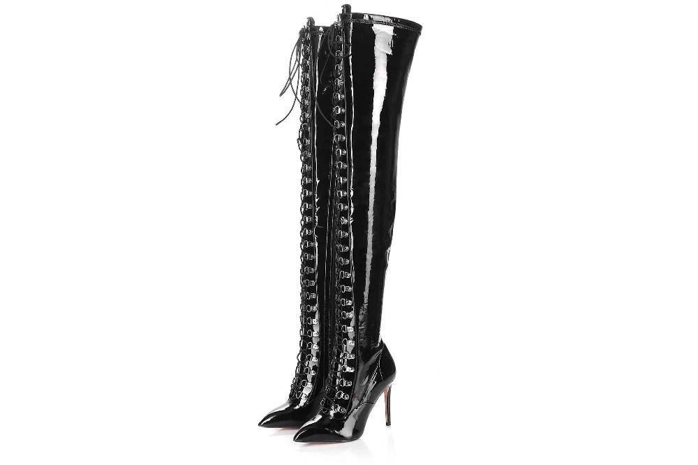 Giaro Stiefel In Übergrößen Schwarz Veruska Black Black Shiny Große Damenschuhe
